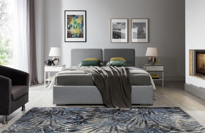 Klassische Designer Bett Schlafzimmer Textil Leder Polster 140x200 Möbel Gestell
