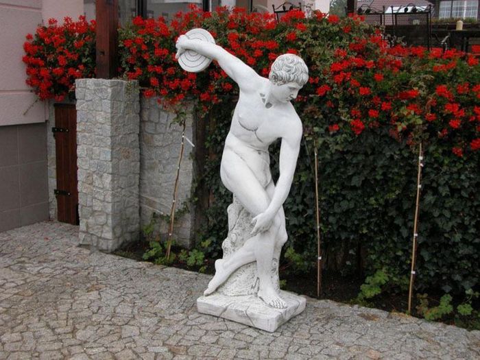 Diskobolos Statue Olympia Figur Garten Dekoration Figuren Skulptur Skulpturen