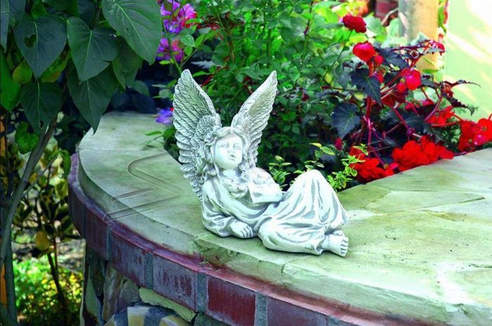Engel 27cm Skulptur Design Figur Statue Garten Figuren Statuen Skulpturen Grab
