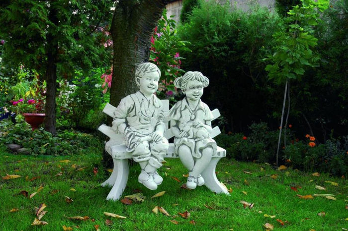 Mädchen Sitzende Figur Statue Figuren Skulptur Statuen Garten Dekoration 429