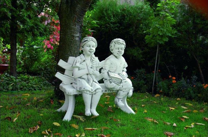 Junge Sitzende Figur Statue Figuren Skulptur Statuen Garten Dekoration Neu 430