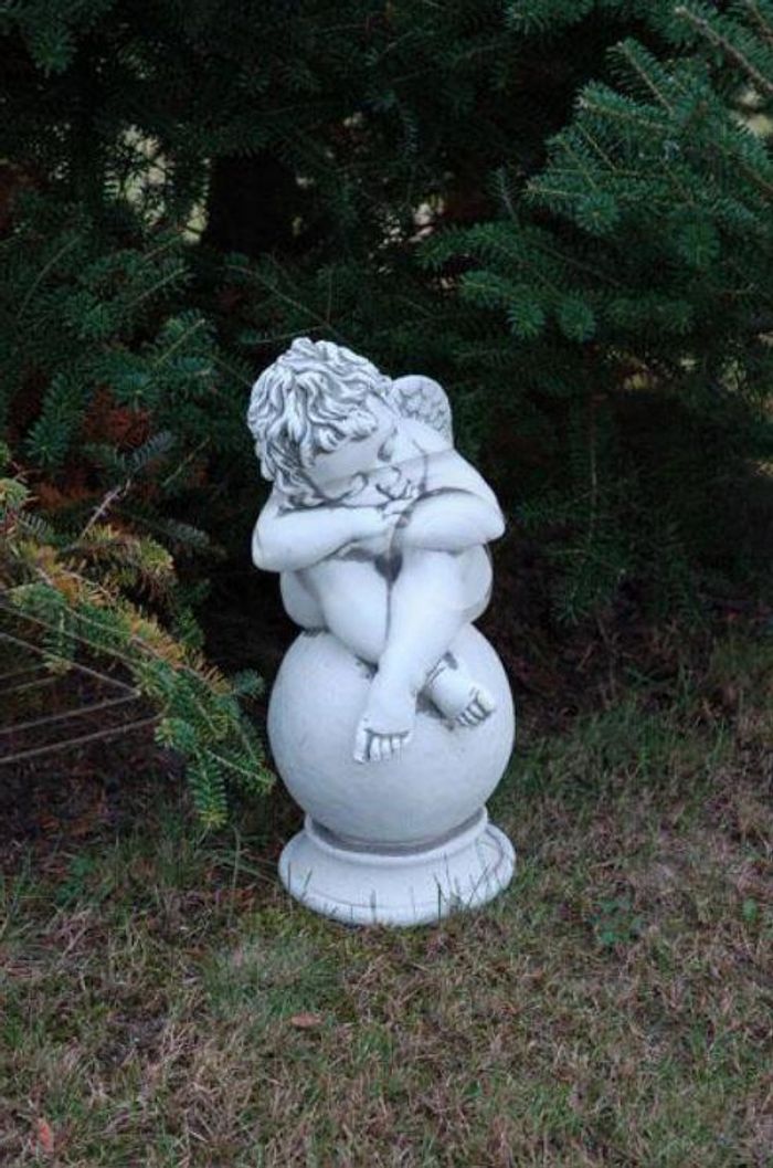 Grabschmuck Grab Stein Dekoration Engel Figur Skulptur Gott Heilig 42cm Deko 439