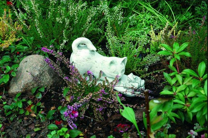 Garten Dekoration Katze Statue Skulptur Figuren Skulpturen Design Figur 492