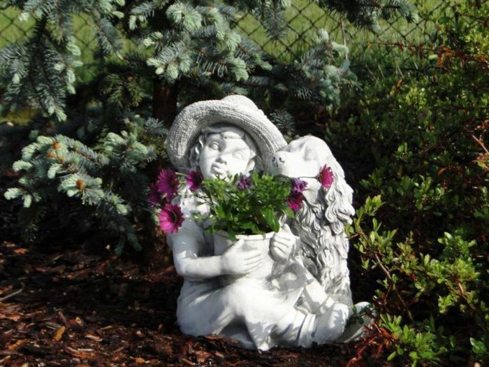Figur Blumenkübel Pflanz Kübel Dekoration Figur Blumentöpfe Garten Vasen S101111