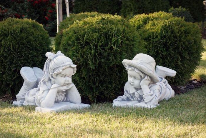 Junge Bub 31cm Figur Statue Figuren Skulptur Statuen Garten Dekoration S101144