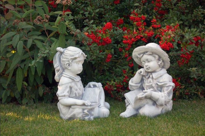 Mädchen Sitzende Figur Statue Figuren Skulptur Statuen Garten Dekoration 101145