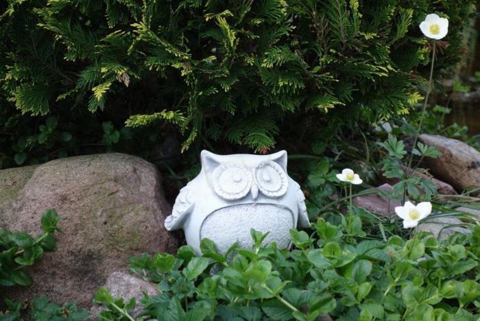 Garten Dekoration Eule Terrasse Stein Figuren Figur Statue Skulptur Vogel 103090