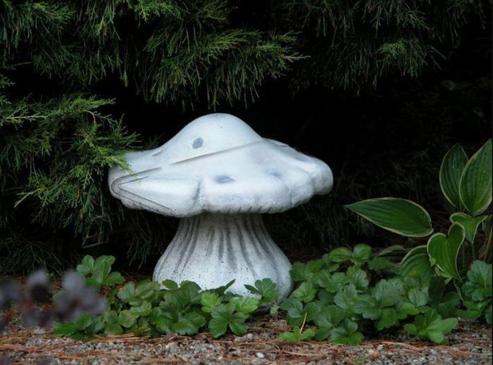 Garten Dekoration Pilz Terrasse Stein Figuren Figur Deko Statue Skulptur 110007