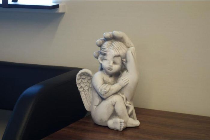 Grabengel Kreuz Grab Deko Grabschmuck Stein Dekoration Statue Skulpturen S201182