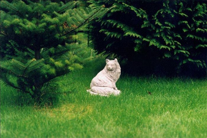 Garten Dekoration Katze Statue Skulptur Figuren Skulpturen Design Figur Statuen