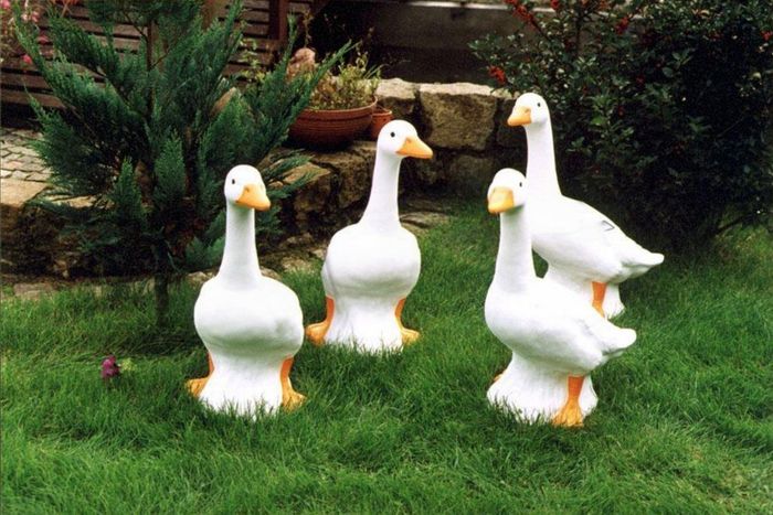 Garten Dekoration Ente Statue Skulptur Figuren Skulpturen Designer Figur 166