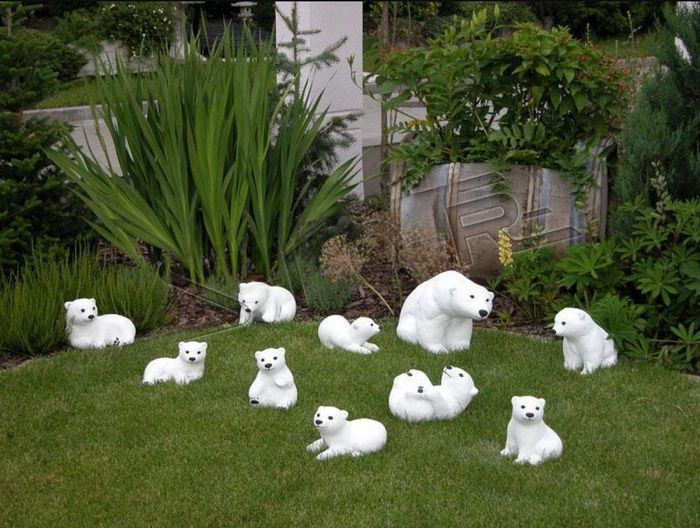 Garten Dekoration Eisbär Statue Skulptur Figuren Skulpturen Designer Figur 201