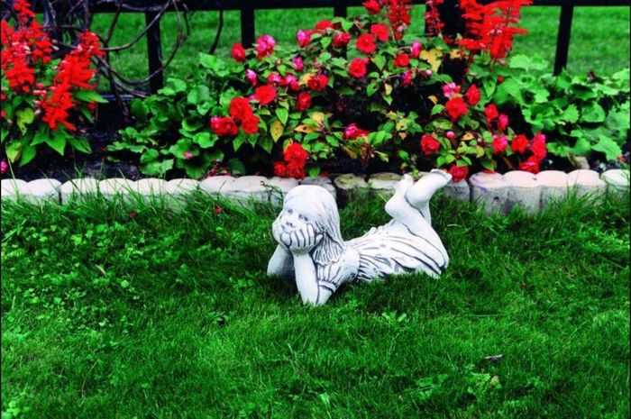 Mädchen Figur Statue Figuren Statuen Skulpturen Garten Skulptur Dekoration 29cm