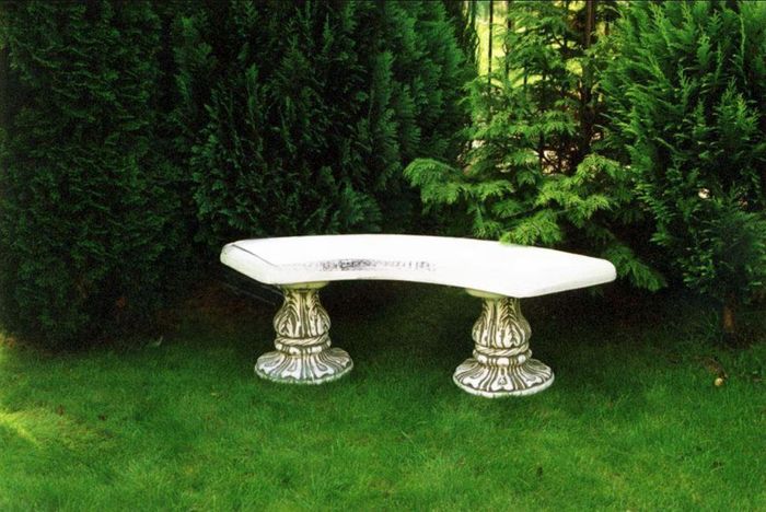 Stein Bank Runde Bänke Garten Terrasen Möbel 135cm Statue Sessel Thron Anrik 261