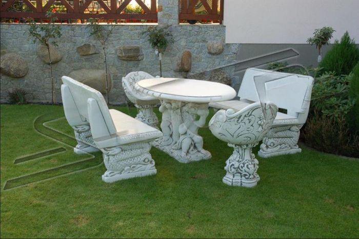 Bank Garten Design Antik Stil Stein Terrasen Möbel Bänke Außen Römische Neu 352