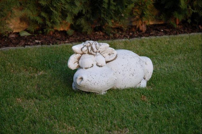 Garten Dekoration Nilpferd Terrasse Stein Figuren Figur Deko Statue Skulptur 470