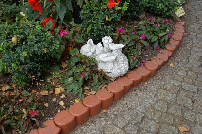 Garten Dekoration Katze Terrasse Stein Figuren Figur Deko Statue Skulptur 103004