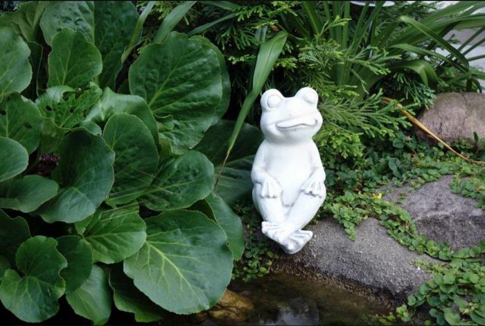 Garten Dekoration Frosch Terrasse Stein Figuren Figur Deko Statue Skulptur Neu