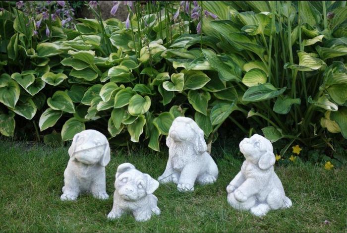 Garten Dekoration Hund Terrasse Stein Figuren Figur Deko Statue Skulptur S103073