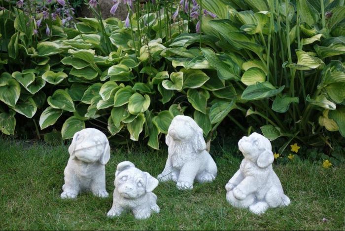 Garten Dekoration Hund Terrasse Stein Figuren Figur Deko Statue Skulptur S103076