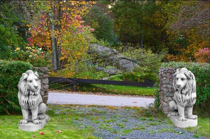 Löwe Gartenfigur Terrassen Garten Skulptur Figuren Skulpturen Statuen S103087