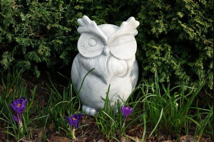 Garten Dekoration Eule Terrasse Stein Figuren Figur Deko Statue Skulptur S103111