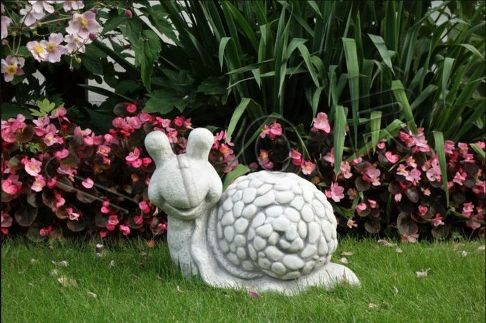 Garten Dekoration Schnecke Terrasse Stein Figuren Figur Deko Statue Skulptur Neu