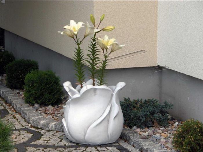 Blumenkorb Blumen Vase Gefäss Garten Terrasse Dekoration Statue Figuren S104066