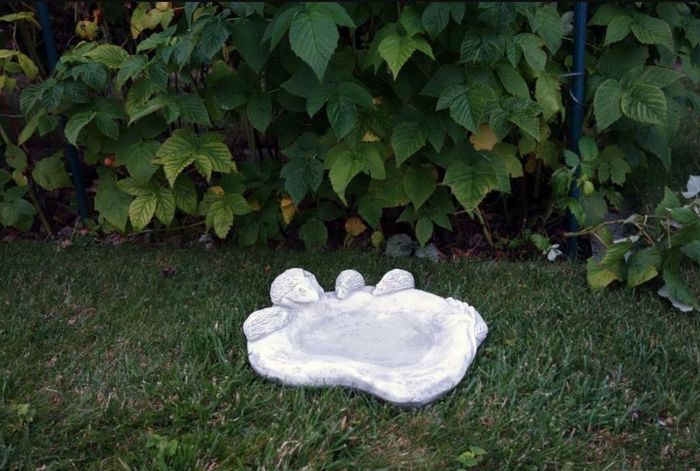 Vogel Tränke Skulptur Design Figur Statue Garten Figuren Statuen Schale S104087