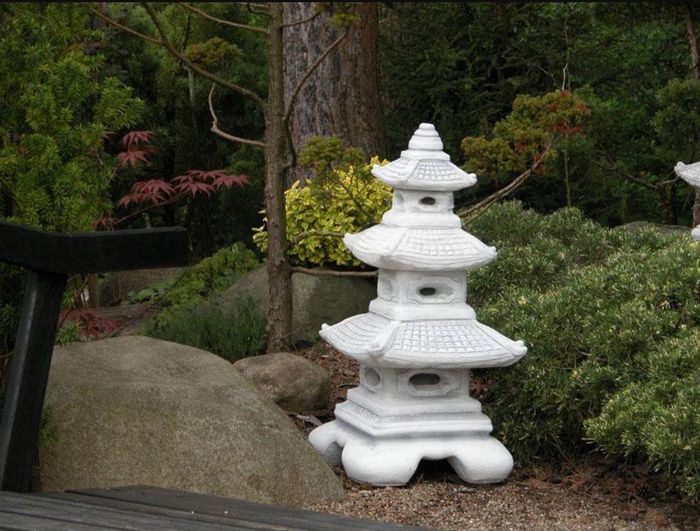 Japanischer Garten Lampen Dekoration Beleuchtung Vogel Tränke Skulptur S106003