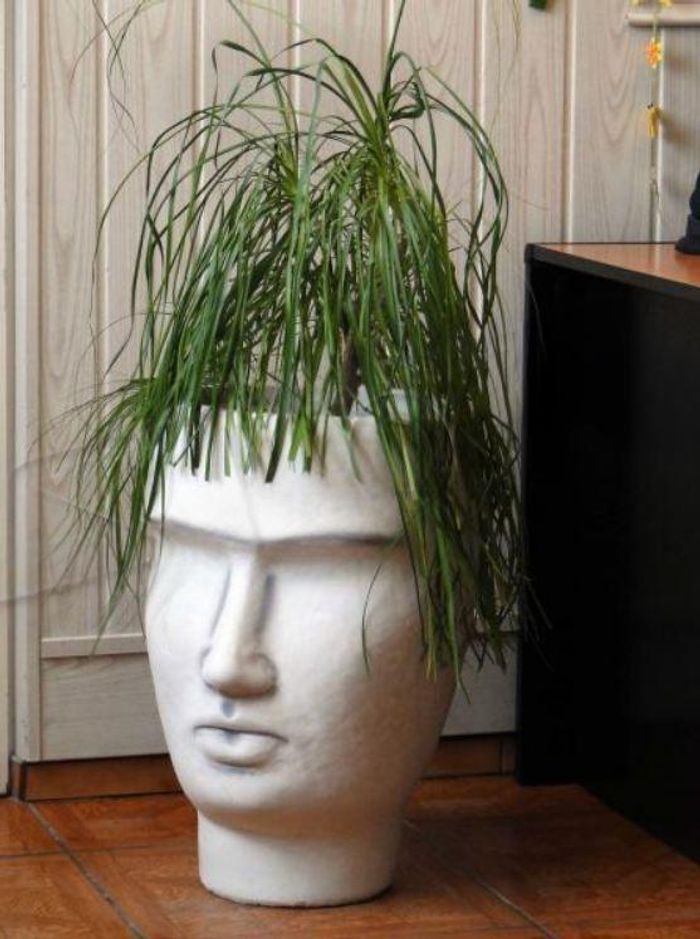 Design Blumentopf Top Planz Kübel Gefäß Töpfe Figur Gesicht Skulptur S204028