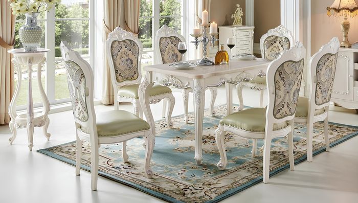 Luxus Möbel Stuhl Set 4x Stühle Gruppe Echtholz Esszimmer Sessel Chesterfield