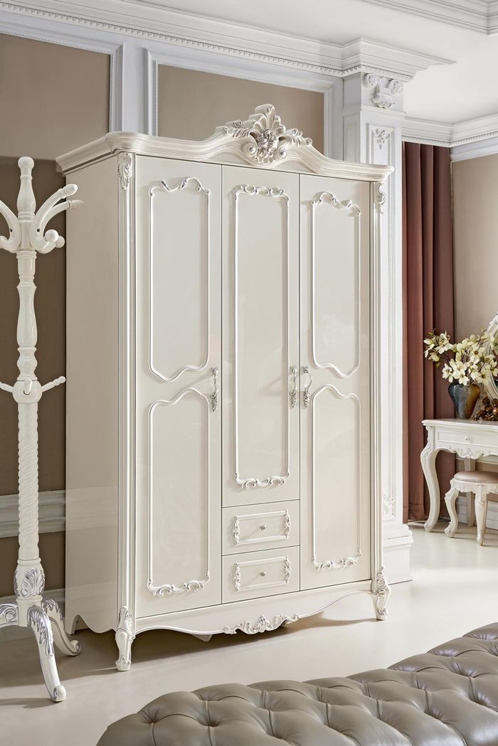 Kleiderschrank Schlafzimmer Echtholz Schrank Antik Stil Barock Rokoko Schränke