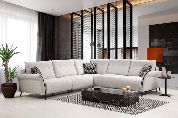 Wohnzimmer Sofa L-Form Modern Design Textil Stoff Luxus Couch Polstermöbel