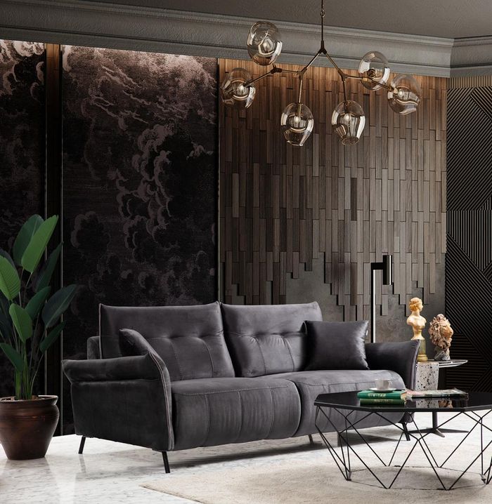 Dreisitzer Sofa Luxus Modern Wohnzimmer PolsterTextil Möbel Couch Neu