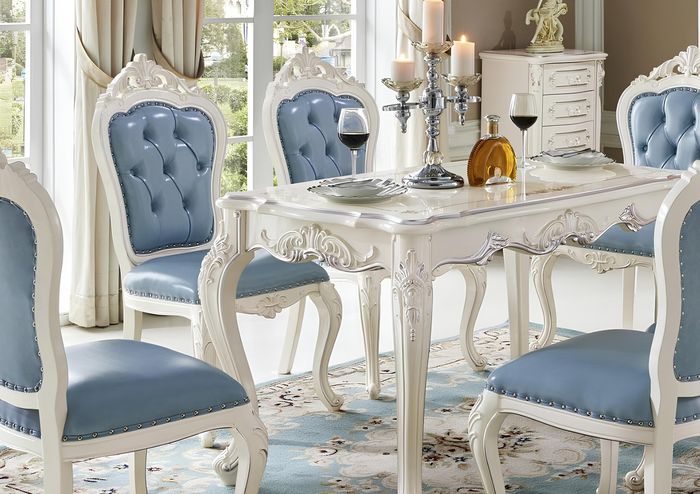 Barock Esstisch Tisch Gruppe Esszimmer Wohnzimmer Garnitur Holz Design Tische