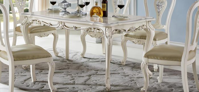 Königlicher Esstisch Tisch Echtholz Klassisch Barock Rokoko Esszimmer Tisch Neu