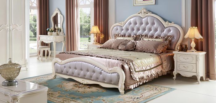 Schminktisch Spiegel Hocker Luxus Konsole Echtholz Schlafzimmer Barock Rokoko