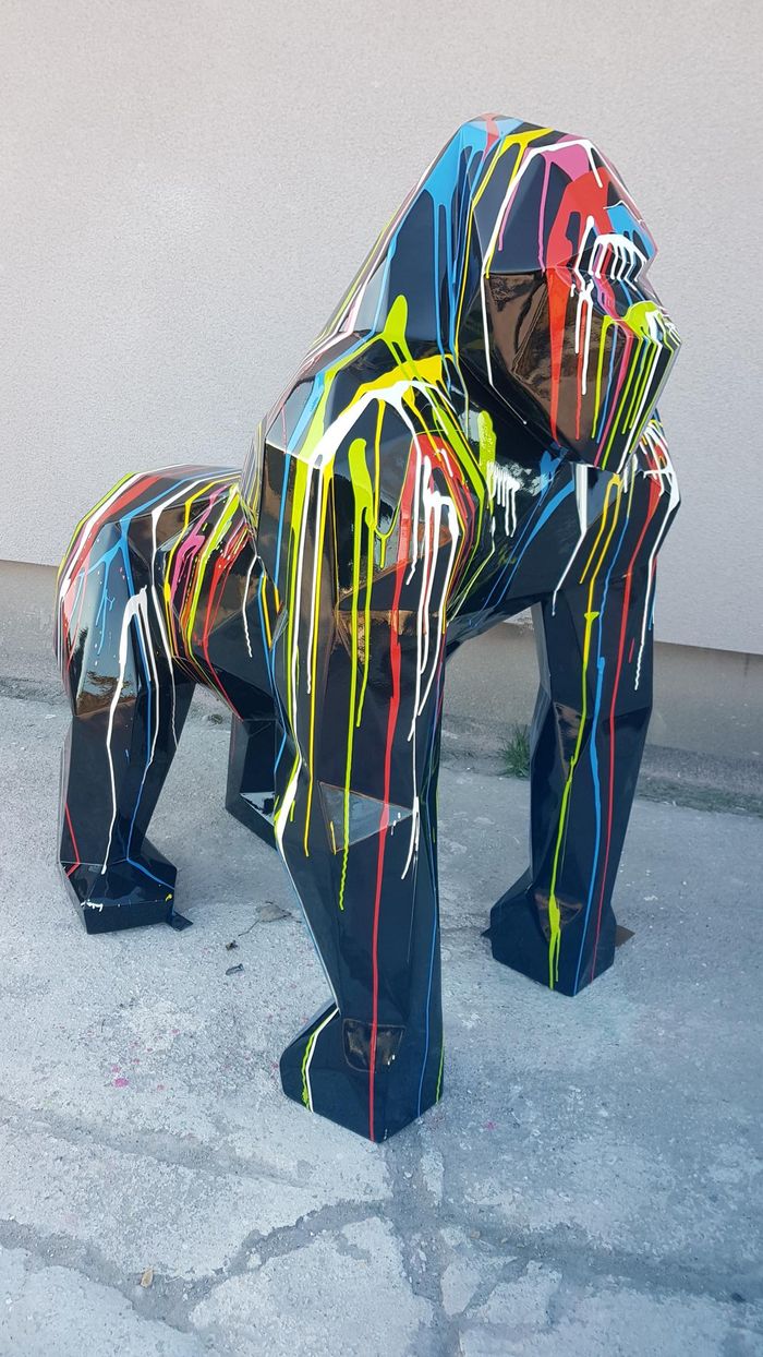 Abstraktes Gorilla Deko Figur Statue Skulptur 128cm Figuren Statuen Skulpturen
