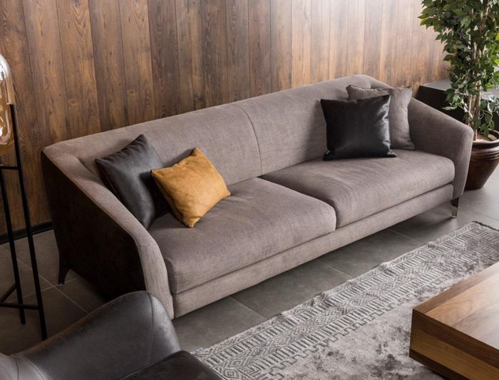 Sofa 3 Sitz Couch Polster Sofas Couchen Wohnzimmer Design Textil Stoff
