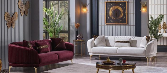 Designer Polstersofa Set Dreisitzer Wohnzimmer Couchen Moderne Möbel