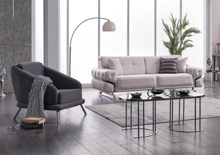 Wohnzimmer Sofagarnitur Dreisitzer Sessel Luxus Couch Set 3+1 Sitzer