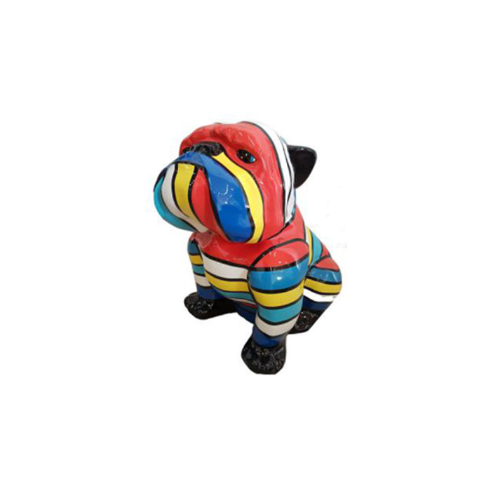 Abstrakte Figur Kunst Hund Statue Skulptur Deko Garten Design Statuen bunt neu