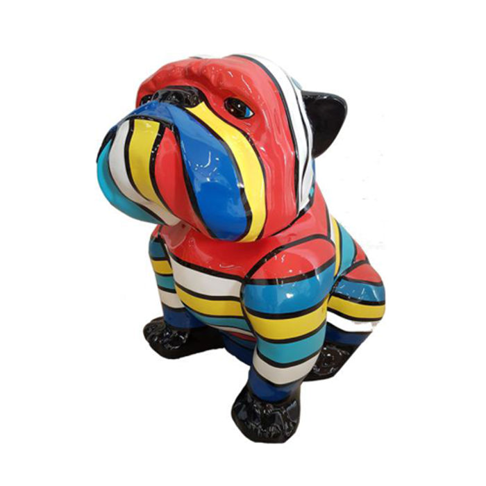 Abstrakte Figur Kunst Hund Skulptur Deko Design Statuen bunt neu Statue Garten