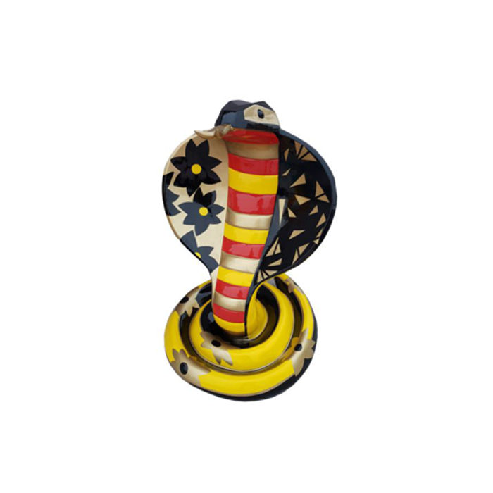 Design Dekoration Figur Cobra aus Kunststoff Garten Skulptur Statuen 90 cm Neu