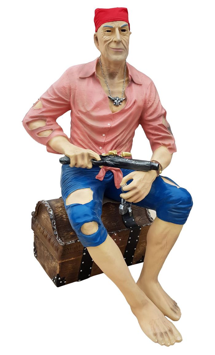 Pirat Figur Statue Design Skulptur Dekoration 138 cm Außen Abstrakt Laden Deko