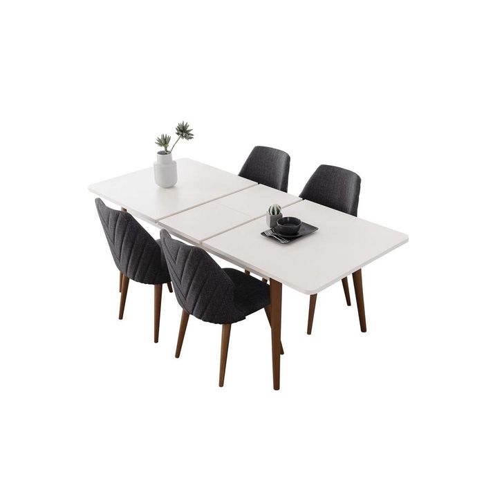 Weißer Rechteckiger Esstisch Designer Küchenmöbel Moderne Holztische