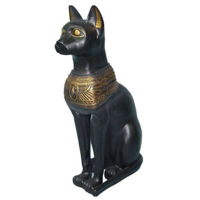 Figur Ägyptische Katze Bastet Statuen Figuren Dekoration Kunststoff 80cm Deko