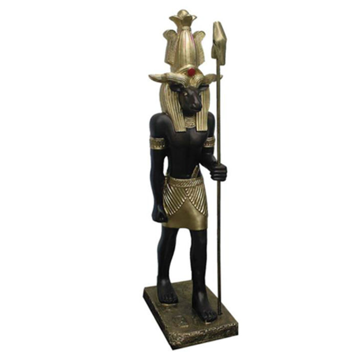 Ägyptischer Gott Khnum Statue Figur Statuen Figuren Skulpturen 95 cm Antik Stil