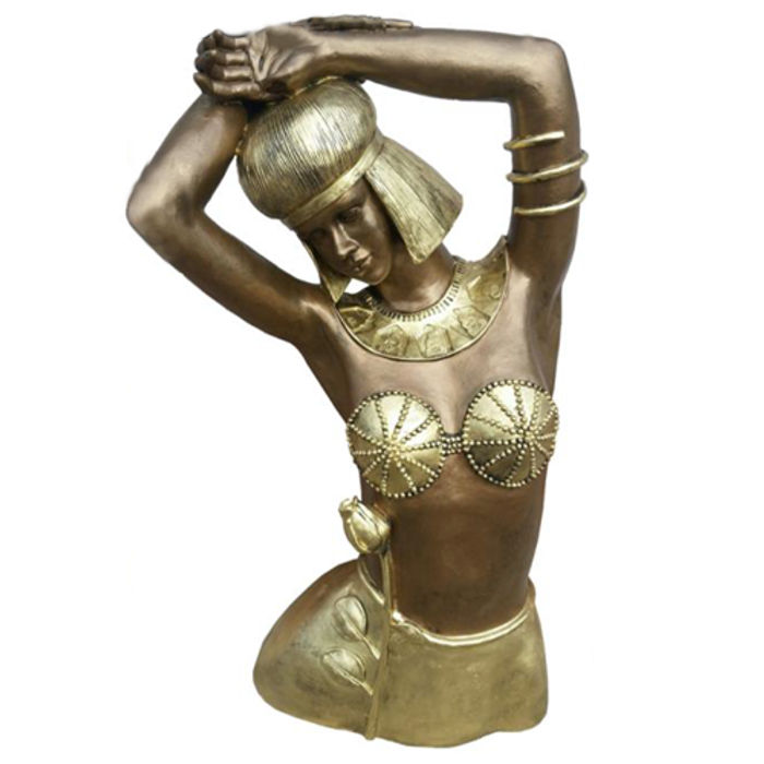 Skulptur Ägyptische Frau Tänzerin Statuen Figuren Büste Körper Ägypten Goldene